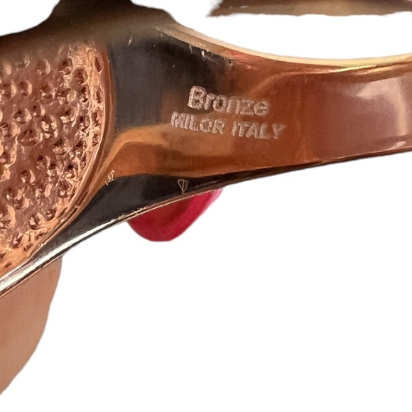 Bronze Milor Italy size 10 Rose Quartz ring - Picture 5 of 5